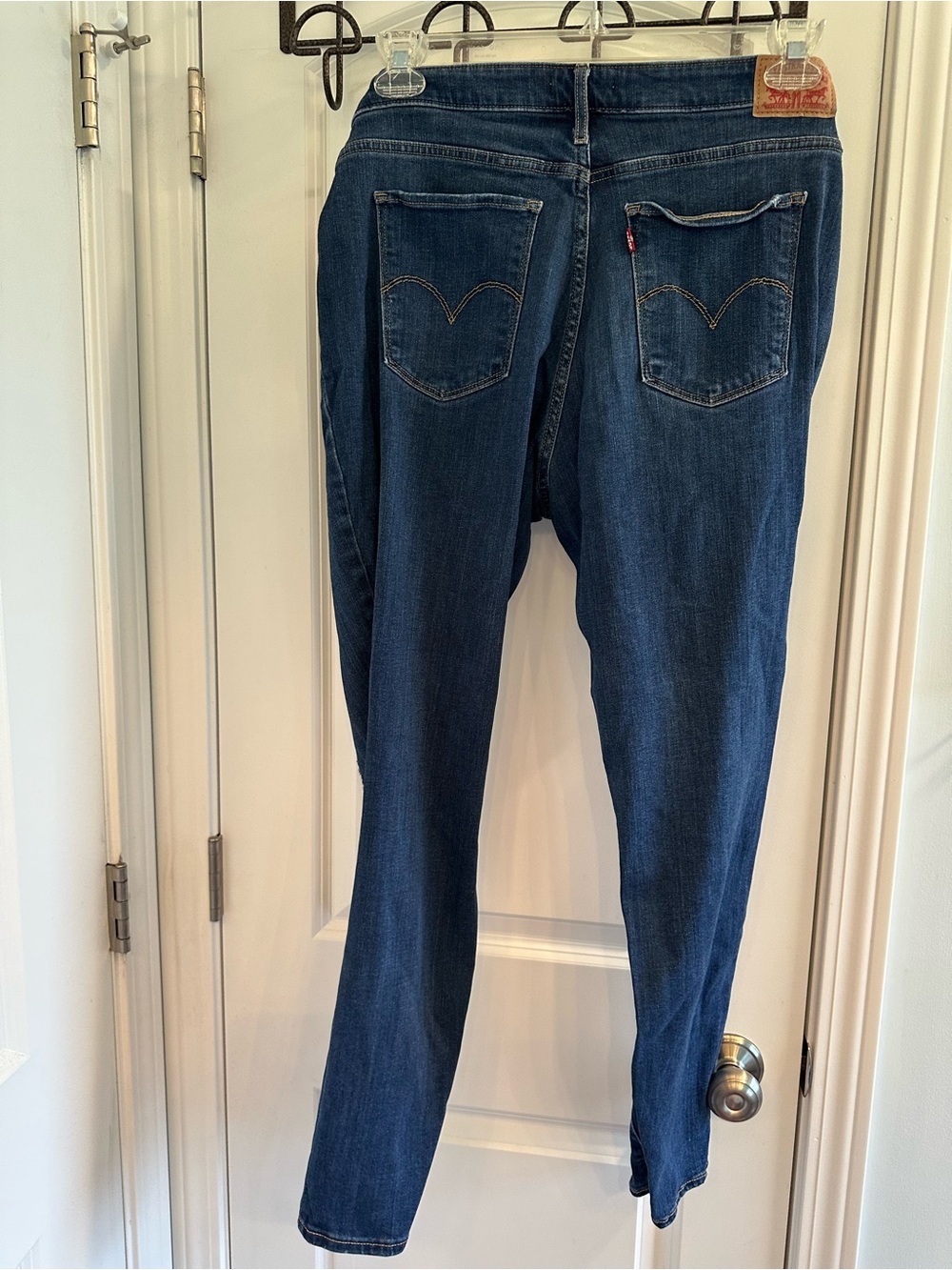 Levi's Dark Blue Ripped Skinny Jeans - Picture 4 of 4